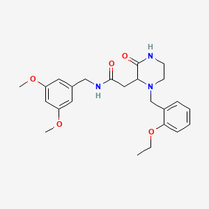 molecular formula C24H31N3O5 B6087472 N-(3,5-dimethoxybenzyl)-2-[1-(2-ethoxybenzyl)-3-oxo-2-piperazinyl]acetamide 