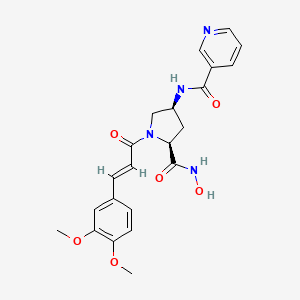 N-((3S,5S)-1-((E)-3-(3,4-dimethoxyphenyl)acryloyl)-5-(hydroxycarbamoyl)pyrrolidin-3-yl)nicotinamide