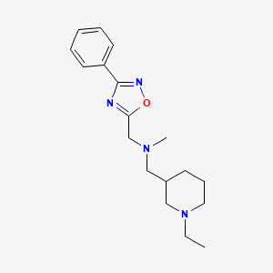 molecular formula C18H26N4O B6087499 1-(1-ethyl-3-piperidinyl)-N-methyl-N-[(3-phenyl-1,2,4-oxadiazol-5-yl)methyl]methanamine 