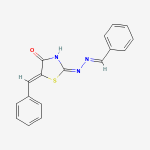 molecular formula C17H13N3OS B6087501 benzaldehyde (5-benzylidene-4-oxo-1,3-thiazolidin-2-ylidene)hydrazone 