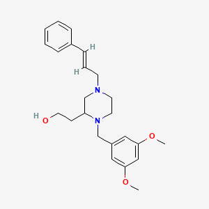 molecular formula C24H32N2O3 B6087511 2-{1-(3,5-dimethoxybenzyl)-4-[(2E)-3-phenyl-2-propen-1-yl]-2-piperazinyl}ethanol 