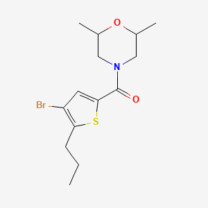 molecular formula C14H20BrNO2S B6087515 4-[(4-bromo-5-propyl-2-thienyl)carbonyl]-2,6-dimethylmorpholine 