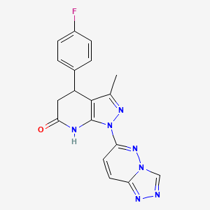 molecular formula C18H14FN7O B6087519 4-(4-fluorophenyl)-3-methyl-1-[1,2,4]triazolo[4,3-b]pyridazin-6-yl-1,4,5,7-tetrahydro-6H-pyrazolo[3,4-b]pyridin-6-one 