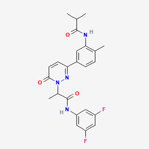 molecular formula C24H24F2N4O3 B6087522 N-(3,5-difluorophenyl)-2-[3-[3-(isobutyrylamino)-4-methylphenyl]-6-oxo-1(6H)-pyridazinyl]propanamide 