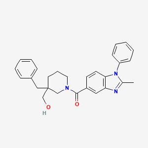 molecular formula C28H29N3O2 B6087538 {3-benzyl-1-[(2-methyl-1-phenyl-1H-benzimidazol-5-yl)carbonyl]-3-piperidinyl}methanol 