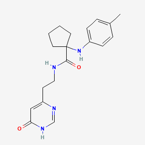 molecular formula C19H24N4O2 B6087551 N-[2-(6-hydroxypyrimidin-4-yl)ethyl]-1-[(4-methylphenyl)amino]cyclopentanecarboxamide 