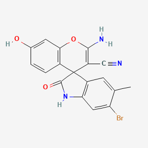 molecular formula C18H12BrN3O3 B6087562 2-amino-6'-bromo-7-hydroxy-5'-methyl-2'-oxo-1',2'-dihydrospiro[chromene-4,3'-indole]-3-carbonitrile 