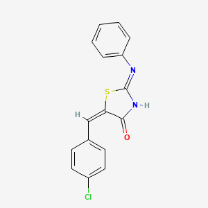 molecular formula C16H11ClN2OS B6087569 5-(4-氯苄叉亚甲基)-2-(苯亚氨基)-1,3-噻唑烷-4-酮 