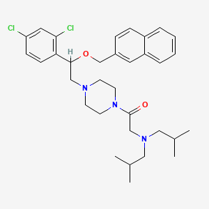 2-[Bis(2-methylpropyl)amino]-1-[4-[2-(2,4-dichlorophenyl)-2-(naphthalen-2-ylmethoxy)ethyl]piperazin-1-yl]ethanone