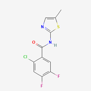 molecular formula C11H7ClF2N2OS B6087630 2-chloro-4,5-difluoro-N-(5-methyl-1,3-thiazol-2-yl)benzamide 
