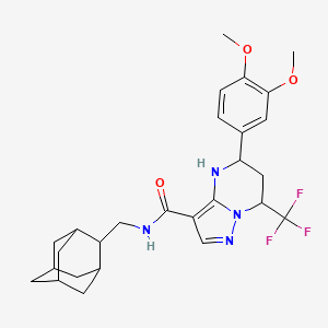 molecular formula C27H33F3N4O3 B6087638 N-(2-adamantylmethyl)-5-(3,4-dimethoxyphenyl)-7-(trifluoromethyl)-4,5,6,7-tetrahydropyrazolo[1,5-a]pyrimidine-3-carboxamide 