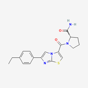 molecular formula C19H20N4O2S B6087644 1-{[6-(4-ethylphenyl)imidazo[2,1-b][1,3]thiazol-3-yl]carbonyl}-L-prolinamide 