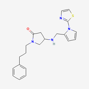 molecular formula C21H24N4OS B6087651 1-(3-phenylpropyl)-4-({[1-(1,3-thiazol-2-yl)-1H-pyrrol-2-yl]methyl}amino)-2-pyrrolidinone 