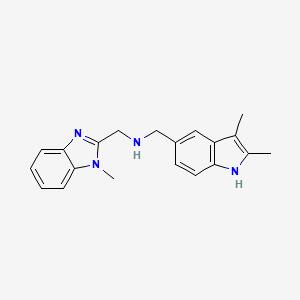 molecular formula C20H22N4 B6087655 1-(2,3-dimethyl-1H-indol-5-yl)-N-[(1-methyl-1H-benzimidazol-2-yl)methyl]methanamine 
