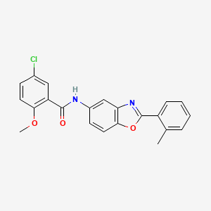 molecular formula C22H17ClN2O3 B6087656 5-chloro-2-methoxy-N-[2-(2-methylphenyl)-1,3-benzoxazol-5-yl]benzamide 