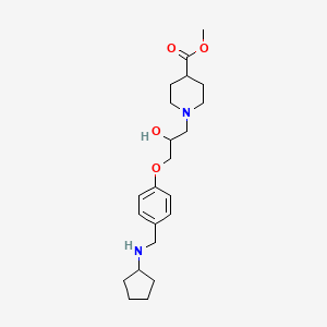 molecular formula C22H34N2O4 B6087673 methyl 1-(3-{4-[(cyclopentylamino)methyl]phenoxy}-2-hydroxypropyl)-4-piperidinecarboxylate 