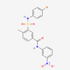 molecular formula C20H16BrN3O5S B6087676 3-{[(4-bromophenyl)amino]sulfonyl}-4-methyl-N-(3-nitrophenyl)benzamide 