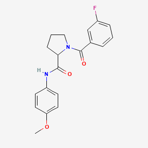 molecular formula C19H19FN2O3 B6087683 1-(3-fluorobenzoyl)-N-(4-methoxyphenyl)prolinamide 
