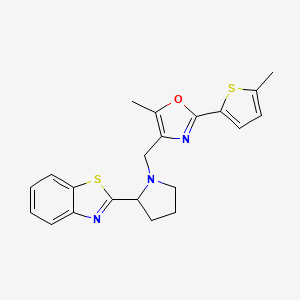 molecular formula C21H21N3OS2 B6087692 2-(1-{[5-methyl-2-(5-methyl-2-thienyl)-1,3-oxazol-4-yl]methyl}-2-pyrrolidinyl)-1,3-benzothiazole 