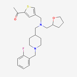 molecular formula C25H33FN2O2S B6087726 1-(4-{[{[1-(2-fluorobenzyl)-4-piperidinyl]methyl}(tetrahydro-2-furanylmethyl)amino]methyl}-2-thienyl)ethanone 