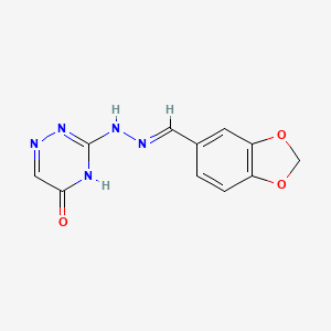 molecular formula C11H9N5O3 B6087733 1,3-benzodioxole-5-carbaldehyde (5-oxo-4,5-dihydro-1,2,4-triazin-3-yl)hydrazone 