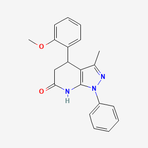 molecular formula C20H19N3O2 B6087741 4-(2-methoxyphenyl)-3-methyl-1-phenyl-1,4,5,7-tetrahydro-6H-pyrazolo[3,4-b]pyridin-6-one 