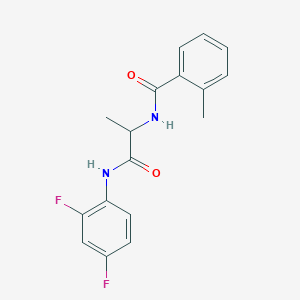 molecular formula C17H16F2N2O2 B6087785 N-{2-[(2,4-difluorophenyl)amino]-1-methyl-2-oxoethyl}-2-methylbenzamide 