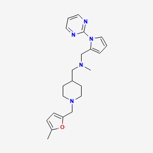 molecular formula C22H29N5O B6087800 N-methyl-1-{1-[(5-methyl-2-furyl)methyl]-4-piperidinyl}-N-{[1-(2-pyrimidinyl)-1H-pyrrol-2-yl]methyl}methanamine 