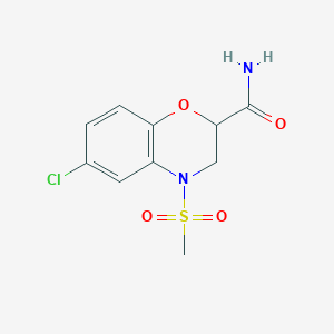 6-chloro-4-(methylsulfonyl)-3,4-dihydro-2H-1,4-benzoxazine-2-carboxamide