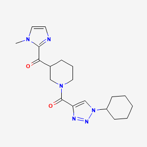 molecular formula C19H26N6O2 B6087808 {1-[(1-cyclohexyl-1H-1,2,3-triazol-4-yl)carbonyl]-3-piperidinyl}(1-methyl-1H-imidazol-2-yl)methanone 