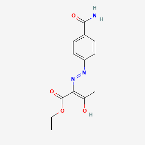 molecular formula C13H15N3O4 B6087818 2-{[4-(氨基羰基)苯基]腙基}-3-氧代丁酸乙酯 