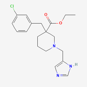 ethyl 3-(3-chlorobenzyl)-1-(1H-imidazol-4-ylmethyl)-3-piperidinecarboxylate