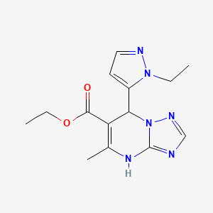 molecular formula C14H18N6O2 B6087850 ethyl 7-(1-ethyl-1H-pyrazol-5-yl)-5-methyl-4,7-dihydro[1,2,4]triazolo[1,5-a]pyrimidine-6-carboxylate 