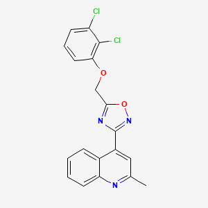 molecular formula C19H13Cl2N3O2 B6087858 4-{5-[(2,3-dichlorophenoxy)methyl]-1,2,4-oxadiazol-3-yl}-2-methylquinoline 