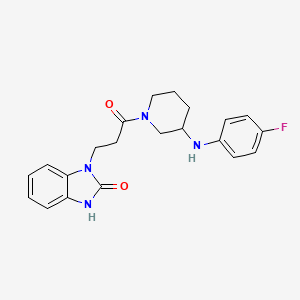 molecular formula C21H23FN4O2 B6087865 1-(3-{3-[(4-fluorophenyl)amino]-1-piperidinyl}-3-oxopropyl)-1,3-dihydro-2H-benzimidazol-2-one 