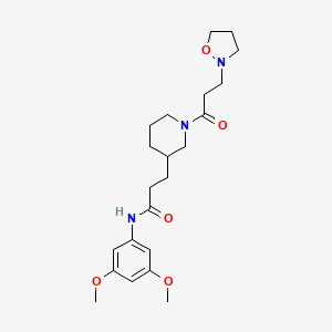 molecular formula C22H33N3O5 B6087871 N-(3,5-dimethoxyphenyl)-3-{1-[3-(2-isoxazolidinyl)propanoyl]-3-piperidinyl}propanamide 