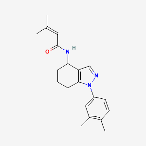 molecular formula C20H25N3O B6087887 N-[1-(3,4-dimethylphenyl)-4,5,6,7-tetrahydro-1H-indazol-4-yl]-3-methyl-2-butenamide 