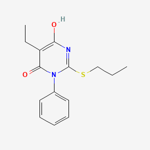 molecular formula C15H18N2O2S B6087894 5-ethyl-6-hydroxy-3-phenyl-2-(propylthio)-4(3H)-pyrimidinone 