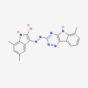 5,7-dimethyl-1H-indole-2,3-dione 3-[(6-methyl-5H-[1,2,4]triazino[5,6-b]indol-3-yl)hydrazone]