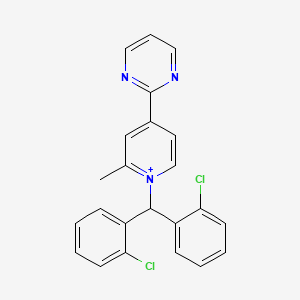molecular formula C23H18Cl2N3+ B608791 吡啶鎓，1-(双(2-氯苯基)甲基)-2-甲基-4-(2-嘧啶基)- CAS No. 1314161-71-1