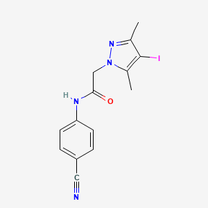 molecular formula C14H13IN4O B6087938 N-(4-cyanophenyl)-2-(4-iodo-3,5-dimethyl-1H-pyrazol-1-yl)acetamide 