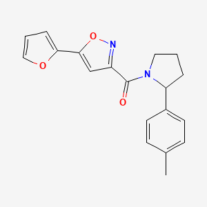 molecular formula C19H18N2O3 B6087945 5-(2-furyl)-3-{[2-(4-methylphenyl)-1-pyrrolidinyl]carbonyl}isoxazole 