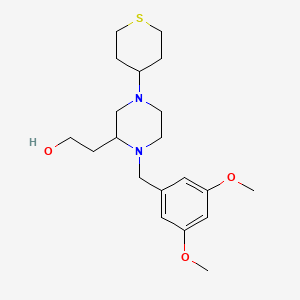 molecular formula C20H32N2O3S B6087976 2-[1-(3,5-dimethoxybenzyl)-4-(tetrahydro-2H-thiopyran-4-yl)-2-piperazinyl]ethanol 