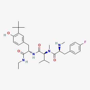 molecular formula C31H46ClFN4O4 B608798 4-氟-N-甲基-L-苯丙氨酰基-N-甲基-L-缬氨酰基-3-(1,1-二甲基乙基)-N-乙基-L-酪氨酰胺 CAS No. 287206-61-5
