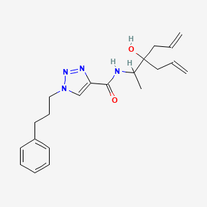 molecular formula C21H28N4O2 B6088004 N-(2-allyl-2-hydroxy-1-methyl-4-penten-1-yl)-1-(3-phenylpropyl)-1H-1,2,3-triazole-4-carboxamide 