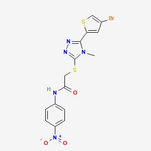 molecular formula C15H12BrN5O3S2 B6088012 2-{[5-(4-bromo-2-thienyl)-4-methyl-4H-1,2,4-triazol-3-yl]thio}-N-(4-nitrophenyl)acetamide 