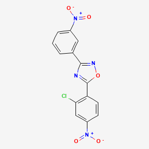 molecular formula C14H7ClN4O5 B6088018 5-(2-chloro-4-nitrophenyl)-3-(3-nitrophenyl)-1,2,4-oxadiazole 