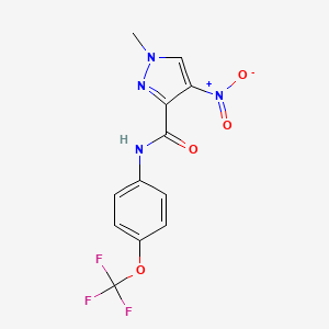 molecular formula C12H9F3N4O4 B6088026 1-methyl-4-nitro-N-[4-(trifluoromethoxy)phenyl]-1H-pyrazole-3-carboxamide 