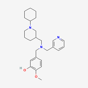 molecular formula C26H37N3O2 B6088034 5-{[[(1-cyclohexyl-3-piperidinyl)methyl](3-pyridinylmethyl)amino]methyl}-2-methoxyphenol 
