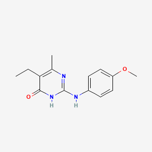 molecular formula C14H17N3O2 B6088054 5-ethyl-2-[(4-methoxyphenyl)amino]-6-methyl-4(3H)-pyrimidinone 